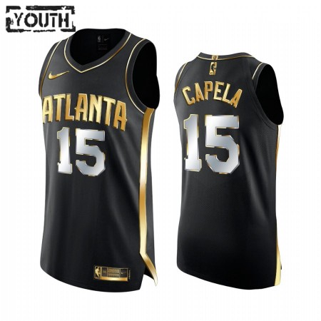Atlanta Hawks Clint Capela 15 2020-21 Musta Golden Edition Lasten Pelipaidat Swingman